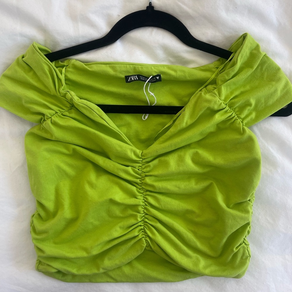Zara green crop top